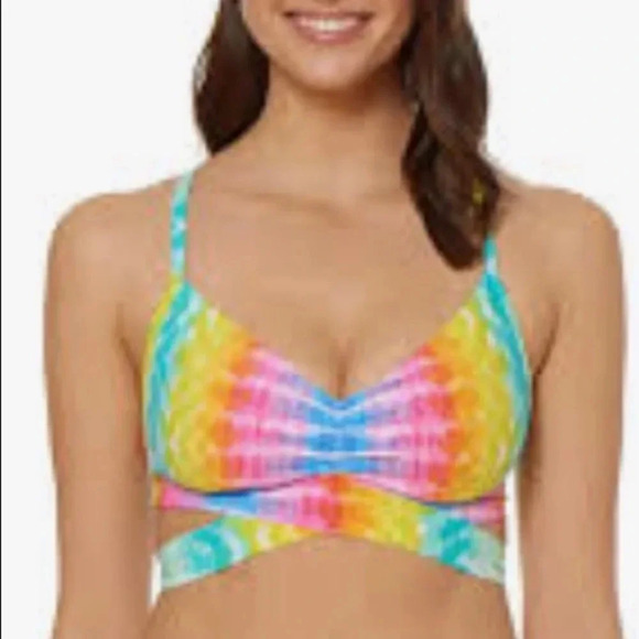 Bleu Rod Beattie Multi Color Swimsuit Top Size 34D and Bottom Side 10 - Picture 2 of 9